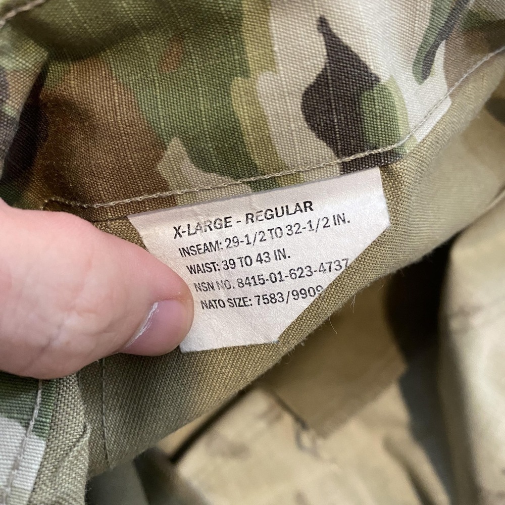 US Army Pants Mens XL Regular MultiCam Camo Ripstop Combat Cargo Trousers ACU - Picture 4 of 13
